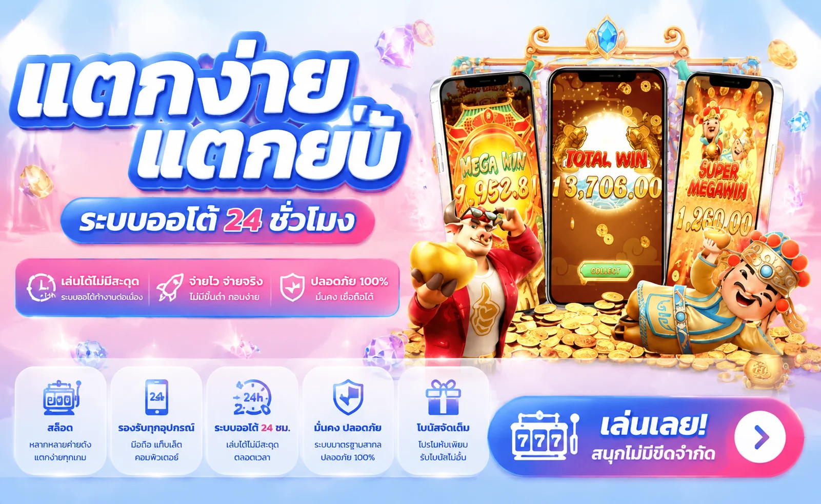 รวมเกมสล็อตออนไลน์ BET4U ครบทุกค่ายดัง